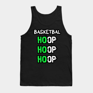 Basketball Ho Ho Ho Hoop Hoop Hoop Green Tank Top